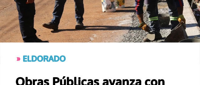 ELDORADO: Obras Públicas avanza con mejoras en la calle Pionero Haidinger