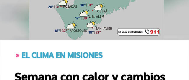Semana con calor y cambios en las condiciones del tiempo