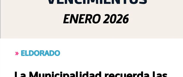 La Municipalidad recuerda las fechas de vencimiento para obligaciones tributarias