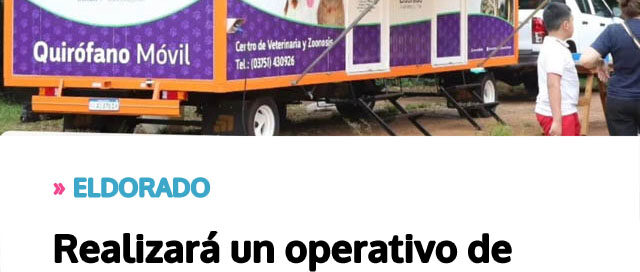 Realizará un operativo de esterilización con el quirófano veterinario móvil