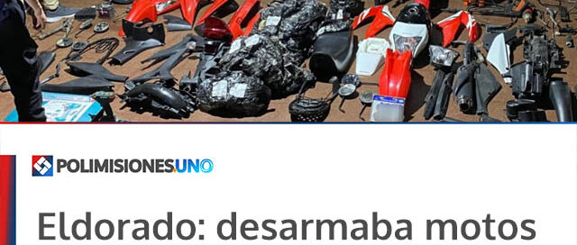 Eldorado: desarmaba motos robadas y vendía las piezas por redes sociales, fue detenido
