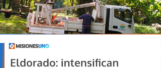 Eldorado: intensifican trabajos de iluminación en espacios clave por eventos del fin de semana