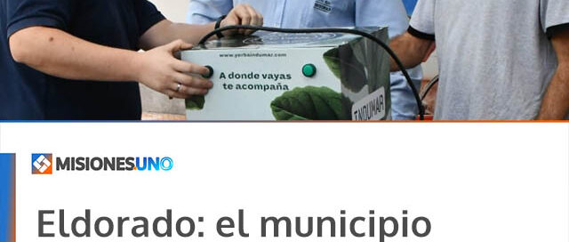 Eldorado: el municipio recibió la donación de un dispenser de agua caliente para la Plaza Sarmiento